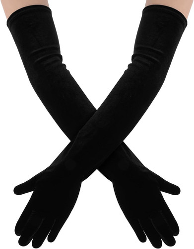 Handschuhe lang schwarz samt - handschuhe,