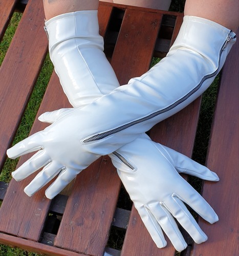 Lange herren lack handschuhe - lack,